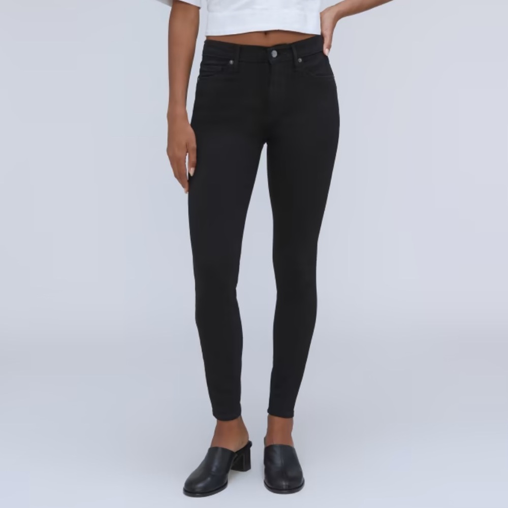 Everlane Womens Black Mid Rise Skinny Denim Ankle Jeans Sz. 24